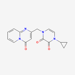 1-cyclopropyl-4-({4-oxo-4H-pyrido[1,2-a]pyrimidin-2-yl}methyl)-1,2,3,4-tetrahydropyrazine-2,3-dione