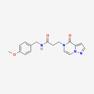 molecular formula C17H18N4O3 B6454388 N-[(4-methoxyphenyl)methyl]-3-{4-oxo-4H,5H-pyrazolo[1,5-a]pyrazin-5-yl}propanamide CAS No. 2549012-08-8