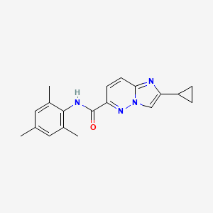 B6454485 2-cyclopropyl-N-(2,4,6-trimethylphenyl)imidazo[1,2-b]pyridazine-6-carboxamide CAS No. 2549050-45-3
