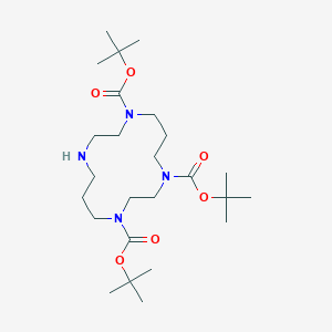 molecular formula C25H48N4O6 B064545 Tri-tert-butyl 1,4,8,11-tetraazacyclotetradecane-1,4,8-tricarboxylate CAS No. 170161-27-0