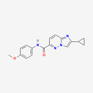 molecular formula C17H16N4O2 B6454577 2-cyclopropyl-N-(4-methoxyphenyl)imidazo[1,2-b]pyridazine-6-carboxamide CAS No. 2549019-39-6