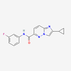 molecular formula C16H13FN4O B6454598 2-cyclopropyl-N-(3-fluorophenyl)imidazo[1,2-b]pyridazine-6-carboxamide CAS No. 2549020-57-5