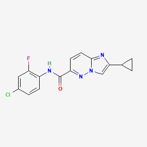 molecular formula C16H12ClFN4O B6454623 N-(4-chloro-2-fluorophenyl)-2-cyclopropylimidazo[1,2-b]pyridazine-6-carboxamide CAS No. 2549034-41-3