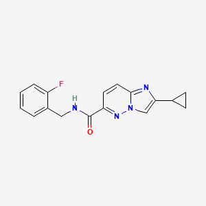 molecular formula C17H15FN4O B6454675 2-cyclopropyl-N-[(2-fluorophenyl)methyl]imidazo[1,2-b]pyridazine-6-carboxamide CAS No. 2549034-75-3