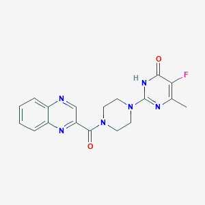 molecular formula C18H17FN6O2 B6454775 5-fluoro-6-methyl-2-[4-(quinoxaline-2-carbonyl)piperazin-1-yl]-3,4-dihydropyrimidin-4-one CAS No. 2549020-06-4