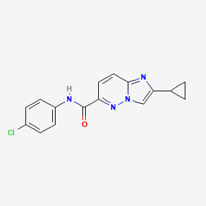 molecular formula C16H13ClN4O B6454800 N-(4-chlorophenyl)-2-cyclopropylimidazo[1,2-b]pyridazine-6-carboxamide CAS No. 2549017-42-5