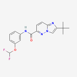 molecular formula C18H18F2N4O2 B6454949 2-tert-butyl-N-[3-(difluoromethoxy)phenyl]imidazo[1,2-b]pyridazine-6-carboxamide CAS No. 2549017-75-4