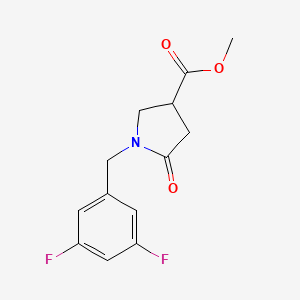 molecular formula C13H13F2NO3 B6455018 methyl 1-[(3,5-difluorophenyl)methyl]-5-oxopyrrolidine-3-carboxylate CAS No. 2549024-54-4