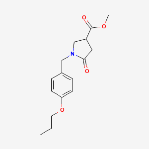 molecular formula C16H21NO4 B6455223 methyl 5-oxo-1-[(4-propoxyphenyl)methyl]pyrrolidine-3-carboxylate CAS No. 2549025-27-4