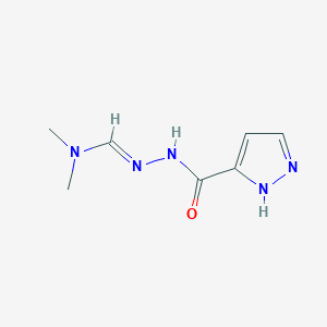 molecular formula C7H11N5O B6455390 N'-[(1E)-(dimethylamino)methylidene]-1H-pyrazole-3-carbohydrazide CAS No. 2549133-30-2