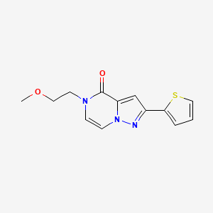 molecular formula C13H13N3O2S B6455405 5-(2-methoxyethyl)-2-(thiophen-2-yl)-4H,5H-pyrazolo[1,5-a]pyrazin-4-one CAS No. 2549037-26-3