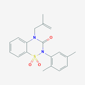 molecular formula C19H20N2O3S B6455877 2-(2,5-dimethylphenyl)-4-(2-methylprop-2-en-1-yl)-3,4-dihydro-2H-1lambda6,2,4-benzothiadiazine-1,1,3-trione CAS No. 2549024-60-2