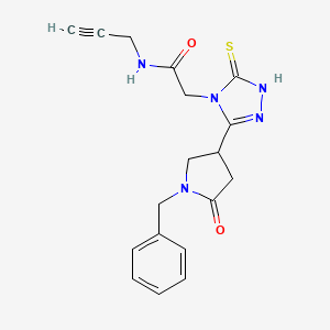 2-[3-(1-benzyl-5-oxopyrrolidin-3-yl)-5-sulfanylidene-4,5-dihydro-1H-1,2,4-triazol-4-yl]-N-(prop-2-yn-1-yl)acetamide