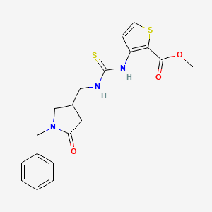 molecular formula C19H21N3O3S2 B6456199 methyl 3-({[(1-benzyl-5-oxopyrrolidin-3-yl)methyl]carbamothioyl}amino)thiophene-2-carboxylate CAS No. 2549030-88-6