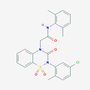 B6456320 2-[2-(5-chloro-2-methylphenyl)-1,1,3-trioxo-3,4-dihydro-2H-1lambda6,2,4-benzothiadiazin-4-yl]-N-(2,6-dimethylphenyl)acetamide CAS No. 2549056-37-1
