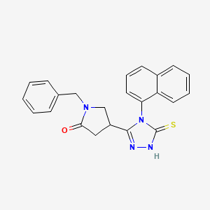 1-benzyl-4-[4-(naphthalen-1-yl)-5-sulfanylidene-4,5-dihydro-1H-1,2,4-triazol-3-yl]pyrrolidin-2-one