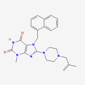 3-methyl-8-[4-(2-methylprop-2-en-1-yl)piperazin-1-yl]-7-[(naphthalen-1-yl)methyl]-2,3,6,7-tetrahydro-1H-purine-2,6-dione