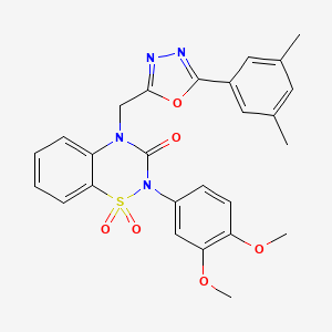 2-(3,4-dimethoxyphenyl)-4-{[5-(3,5-dimethylphenyl)-1,3,4-oxadiazol-2-yl]methyl}-3,4-dihydro-2H-1lambda6,2,4-benzothiadiazine-1,1,3-trione