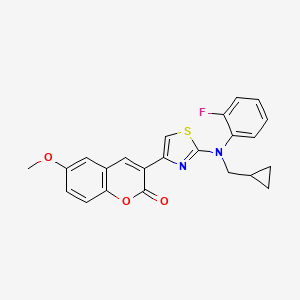 3-{2-[(cyclopropylmethyl)(2-fluorophenyl)amino]-1,3-thiazol-4-yl}-6-methoxy-2H-chromen-2-one