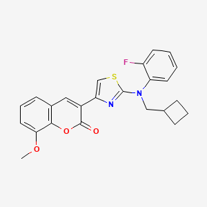 3-{2-[(cyclobutylmethyl)(2-fluorophenyl)amino]-1,3-thiazol-4-yl}-8-methoxy-2H-chromen-2-one