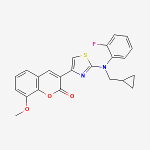3-{2-[(cyclopropylmethyl)(2-fluorophenyl)amino]-1,3-thiazol-4-yl}-8-methoxy-2H-chromen-2-one