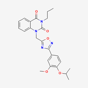1-({3-[3-methoxy-4-(propan-2-yloxy)phenyl]-1,2,4-oxadiazol-5-yl}methyl)-3-propyl-1,2,3,4-tetrahydroquinazoline-2,4-dione