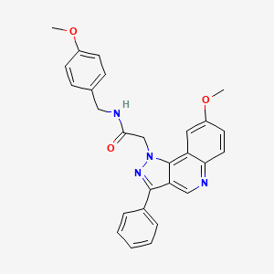 2-{8-methoxy-3-phenyl-1H-pyrazolo[4,3-c]quinolin-1-yl}-N-[(4-methoxyphenyl)methyl]acetamide