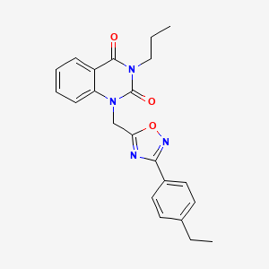molecular formula C22H22N4O3 B6456476 1-{[3-(4-ethylphenyl)-1,2,4-oxadiazol-5-yl]methyl}-3-propyl-1,2,3,4-tetrahydroquinazoline-2,4-dione CAS No. 2549009-15-4