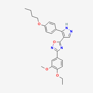 B6456492 5-[3-(4-butoxyphenyl)-1H-pyrazol-4-yl]-3-(4-ethoxy-3-methoxyphenyl)-1,2,4-oxadiazole CAS No. 2549055-43-6