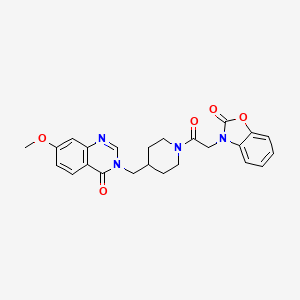 7-methoxy-3-({1-[2-(2-oxo-2,3-dihydro-1,3-benzoxazol-3-yl)acetyl]piperidin-4-yl}methyl)-3,4-dihydroquinazolin-4-one