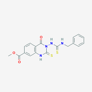 methyl 3-[(benzylcarbamothioyl)amino]-4-oxo-2-sulfanylidene-1,2,3,4-tetrahydroquinazoline-7-carboxylate