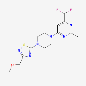 4-(difluoromethyl)-6-{4-[3-(methoxymethyl)-1,2,4-thiadiazol-5-yl]piperazin-1-yl}-2-methylpyrimidine