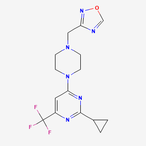 2-cyclopropyl-4-{4-[(1,2,4-oxadiazol-3-yl)methyl]piperazin-1-yl}-6-(trifluoromethyl)pyrimidine