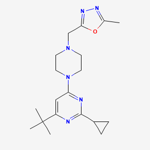 4-tert-butyl-2-cyclopropyl-6-{4-[(5-methyl-1,3,4-oxadiazol-2-yl)methyl]piperazin-1-yl}pyrimidine