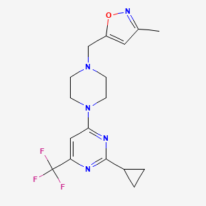 2-cyclopropyl-4-{4-[(3-methyl-1,2-oxazol-5-yl)methyl]piperazin-1-yl}-6-(trifluoromethyl)pyrimidine