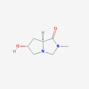molecular formula C7H12N2O2 B064572 (6R,7AS)-6-hydroxy-2-methylhexahydro-1H-pyrrolo[1,2-c]imidazol-1-one CAS No. 173549-72-9