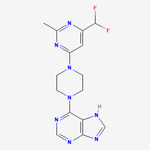 6-{4-[6-(difluoromethyl)-2-methylpyrimidin-4-yl]piperazin-1-yl}-9H-purine
