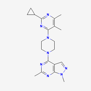2-cyclopropyl-4-(4-{1,6-dimethyl-1H-pyrazolo[3,4-d]pyrimidin-4-yl}piperazin-1-yl)-5,6-dimethylpyrimidine