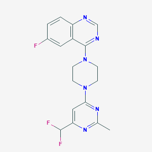 4-{4-[6-(difluoromethyl)-2-methylpyrimidin-4-yl]piperazin-1-yl}-6-fluoroquinazoline