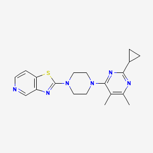2-cyclopropyl-4,5-dimethyl-6-(4-{[1,3]thiazolo[4,5-c]pyridin-2-yl}piperazin-1-yl)pyrimidine