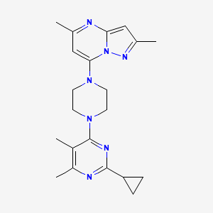 2-cyclopropyl-4-(4-{2,5-dimethylpyrazolo[1,5-a]pyrimidin-7-yl}piperazin-1-yl)-5,6-dimethylpyrimidine