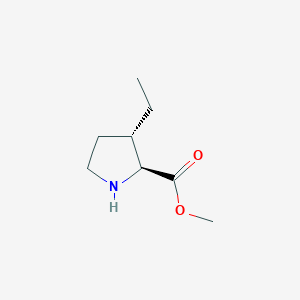 molecular formula C8H15NO2 B064580 (2S,3S)-Methyl 3-ethylpyrrolidine-2-carboxylate CAS No. 171232-78-3