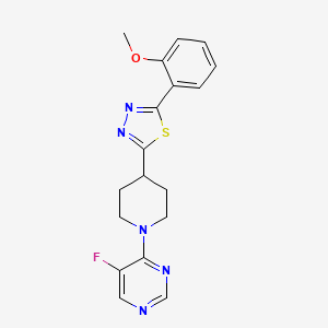 5-fluoro-4-{4-[5-(2-methoxyphenyl)-1,3,4-thiadiazol-2-yl]piperidin-1-yl}pyrimidine