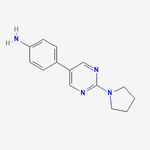 4-[2-(pyrrolidin-1-yl)pyrimidin-5-yl]aniline