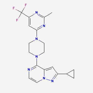 4-(4-{2-cyclopropylpyrazolo[1,5-a]pyrazin-4-yl}piperazin-1-yl)-2-methyl-6-(trifluoromethyl)pyrimidine