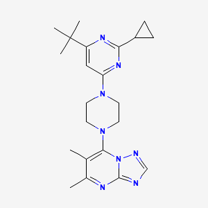 4-tert-butyl-2-cyclopropyl-6-(4-{5,6-dimethyl-[1,2,4]triazolo[1,5-a]pyrimidin-7-yl}piperazin-1-yl)pyrimidine