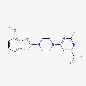 molecular formula C18H19F2N5OS B6458062 2-{4-[6-(difluoromethyl)-2-methylpyrimidin-4-yl]piperazin-1-yl}-4-methoxy-1,3-benzothiazole CAS No. 2549045-43-2