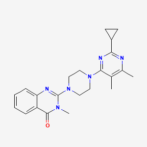 molecular formula C22H26N6O B6458080 2-[4-(2-cyclopropyl-5,6-dimethylpyrimidin-4-yl)piperazin-1-yl]-3-methyl-3,4-dihydroquinazolin-4-one CAS No. 2549039-05-4
