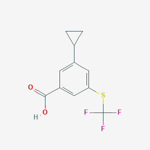 3-cyclopropyl-5-[(trifluoromethyl)sulfanyl]benzoic acid