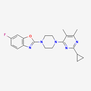 2-[4-(2-cyclopropyl-5,6-dimethylpyrimidin-4-yl)piperazin-1-yl]-6-fluoro-1,3-benzoxazole